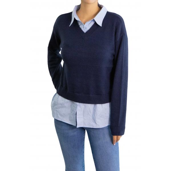 Maglia con camicia con brillantini Only 